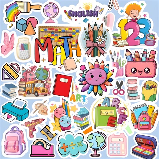 60+ School Stickers for Goodnotes | Digital Planner PNG Collection | A4 Printable | Digital Download - Etsy UK