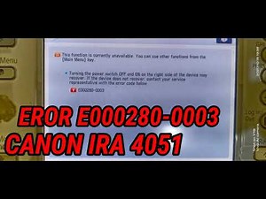 CARA MENGATASI EROR E000280-0003 PADA MESIN IRA 4051