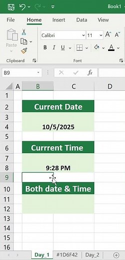 Insert Current Date and Time in Excel | Shortcut Keys #shortvideos #excelremix #exceltutorial