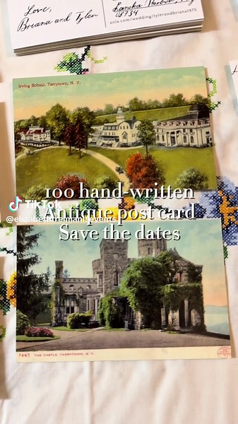 Handwritten Postcard Save the Dates for Weddings
