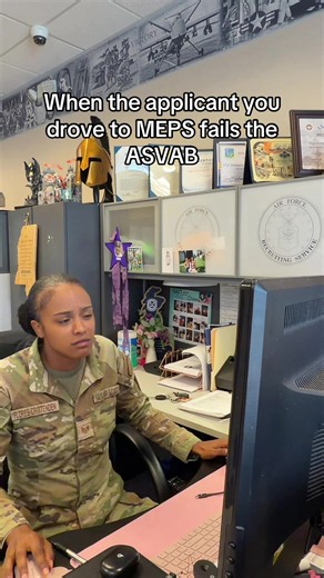 Recruiters know… the drive home after an ASVAB fail is always the quietest. 😅 #sgtflores #airforce #meps #ASVAB