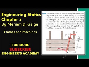 Determine the normal force N applied to the bent board. Frames and Machines | Engineers Academy