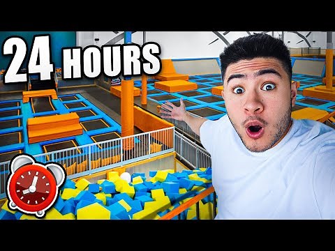 24 HOUR OVERNIGHT CHALLENGE in TRAMPOLINE PARK!