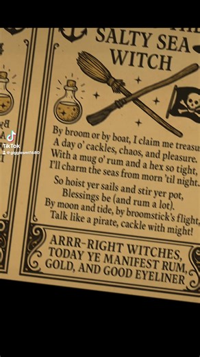 ☠️🔮 “The Pirate Gate spell be strong—every broom in the house now demands to be called ‘Captain.’” #broomstick #pirate #spell #witchtok #magic