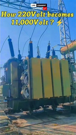 How 220V becomes 11,000V? ⚡ (Step-Up Transformer) #Shorts #engineering