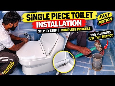 Single Piece Toilet Installation Step by Step | Complete Toilet Seat Fitting | Plumbing Work