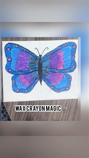 Wax Crayon Butterfly Art 🦋 | Vibrant Wax Blend with Purple & Blue Shades