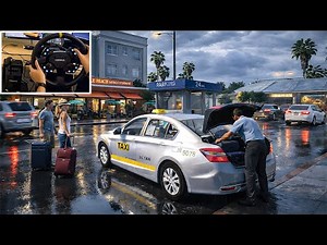 GTA 5 - Realistic Taxi driving Job in Honda Accord | Steering Wheel Gameplay