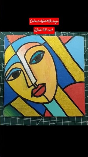 Easy Abstract face art#youtube #art #ColoursHub#Guruji
