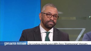 Home Secretary James Cleverly tells Sky News that "the only thing MPs should fear is the ballot box" after Commons Speaker Sir Lindsay Hoyle said MPs face 'frightening threats'. 🔗 https://trib.al/gGTuXWU 📺 Sky 501, Virgin 602, Freeview 233 and YouTube | Sky News