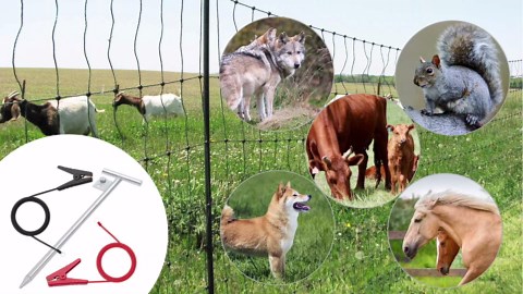 Electric Fence Wire - Grounding Rod for Solar Powered Energizers, Alligator Clip Lead Wire for Electric Fence Chargers, Ideal for Generator Use