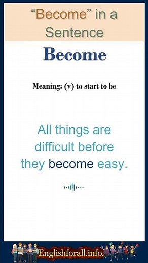 Become meaning | Become in a Sentence | Most common words in English #shorts