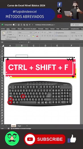 Método Abreviado: CTRL SHIFT F en Excel | Curso Básico