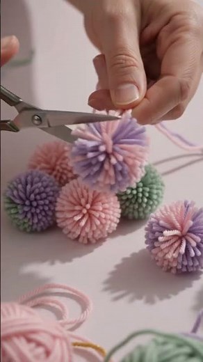 Pom-Pom Yarn Wreath DIY 🧶✨ Easy Cozy Home Decor