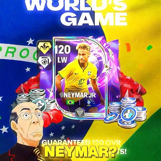 👆Finally redeemed the new 120 OVR Neymar card in EA FC MOBILE 🤩🇧🇷