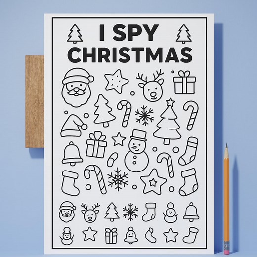 I Spy Christmas Game: Fun Holiday Printable Activity for Kids (8.5x11 Digital Download) - Etsy