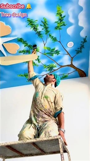Tree Design Painting And Room Design subscribe to channel 👍#viral #art #artdesign