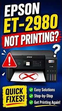 Epson ET-2980 Not Printing? FIX IT in 1 Minute! 🔥