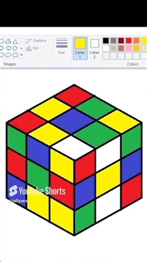 Rubix cube in ms paint #rubikscube #3d