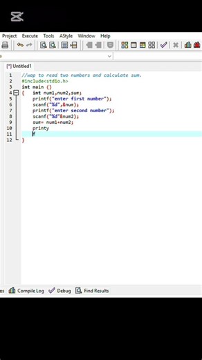program in C to read two numbers and find their sum|| Dev-C++ || self learning programming