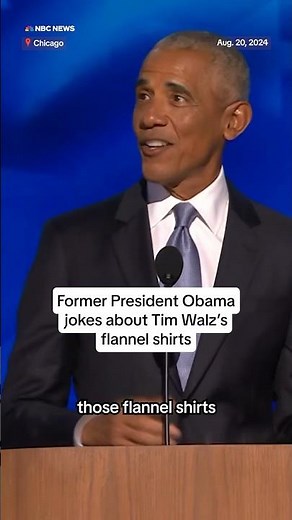 Obama jokes about Tim Walz's flannel shirts