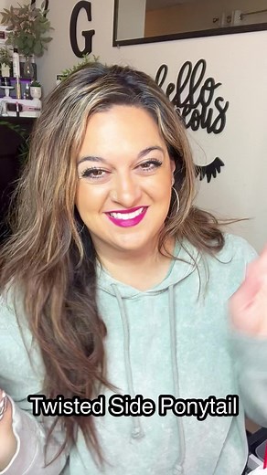Twisted side ponytail- ending in a rope braid! I LOVE how this one came out and it took me under 2 minutes to do!! 👌🏼 #hair #hairstyle #hairhack #hairtutorial #easyhairstyle | Gina Dinko