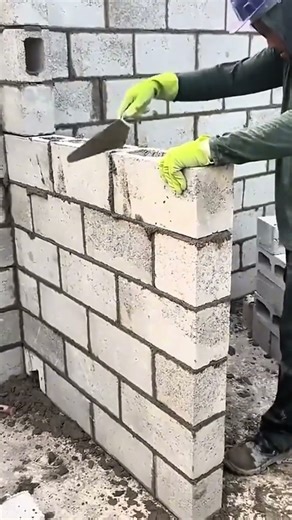 Building a Strong Wall Using Lightweight AAC Blocks with Perfect Precision! #Construction #building