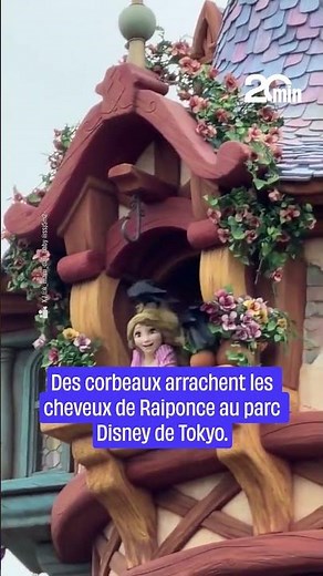 Crows pluck Rapunzel's hair at Tokyo Disney Park