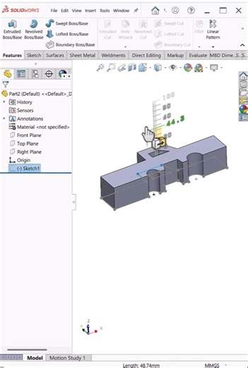 Instant 3D in SolidWorks 🔥 Fast Modeling Trick #shorts #SolidWorks