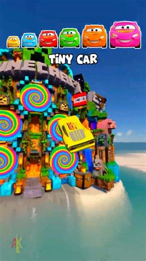 McQueen Big & Small vs Minecraft Pyramid Portal ! 🚗