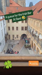 The queue for the pub at 9am on matchday in Prague.There'll be no beer left by the time the day is out!via James Mathews on insta.