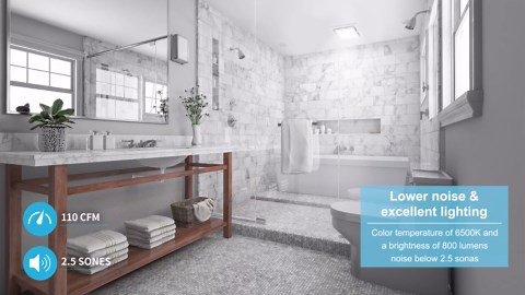 Amazon.com: JOEAONZ Bathroom Exhaust Fan with Light 110 CFM Quiet 6500K 800LM Household Ventilation Fan Light Combo, Energy Saving Ceiling Mount Bathroom Air extractor, Multipurpose Bath Extractor Easy to Install : Tools & Home Improvement