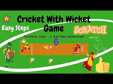 How to Make a Cricket With Wicket Game in Scratch | Part 2: Easy Steps , Batting Animation