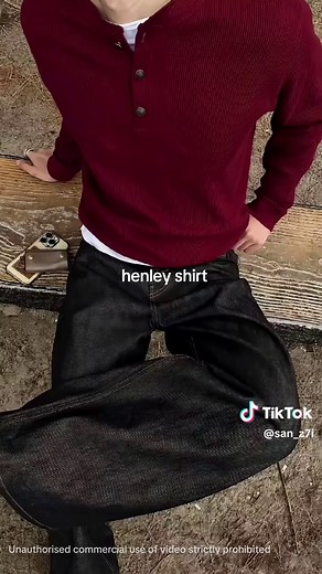 Henley shirt styling ideas | Henley long sleeve outfit tips