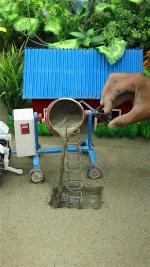 mini mixer machine science project mixer diy tractor repair road #shorts #444