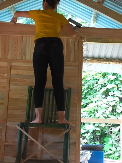 Make Beautiful Wooden Railing For Wooden House - Build A New Log Cabin | Hoang Thu Hoai
