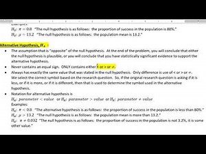 write null and alternative hypothesis