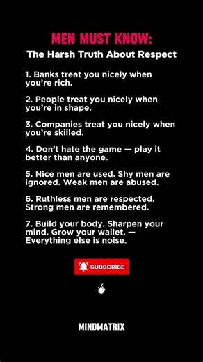 MEN MUST KNOW: The Harsh Truth About Respect...