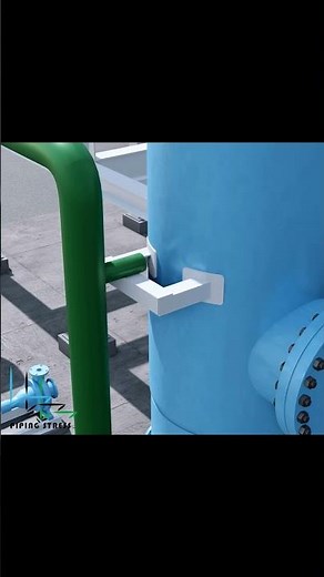 How can the piping design suit piping stress on a vertical pressure vessel?