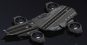 Scifi Flying Aircraft Carrier | 3D Air | Unity Asset Store