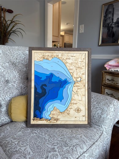Lake Map, Coastal Art, Lake House Decor - Etsy
