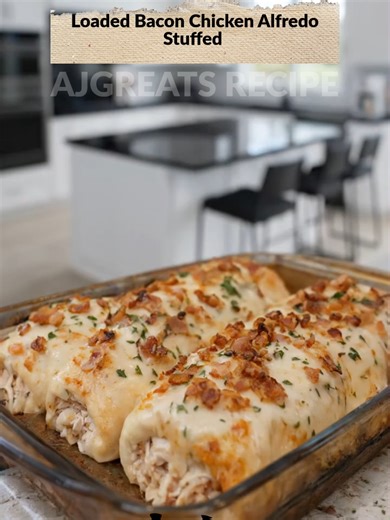 Easy Bacon Chicken Alfredo Stuffed Breadsticks