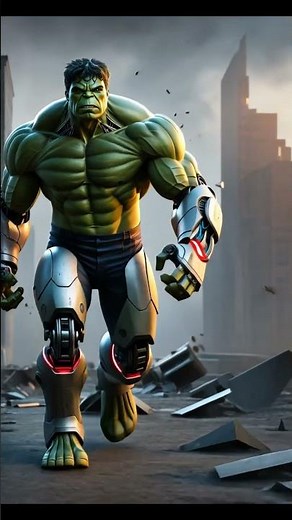 Hulk vs Cyborg hybrid superheros #hulk #hybridcreatures #ytshorts #avengers