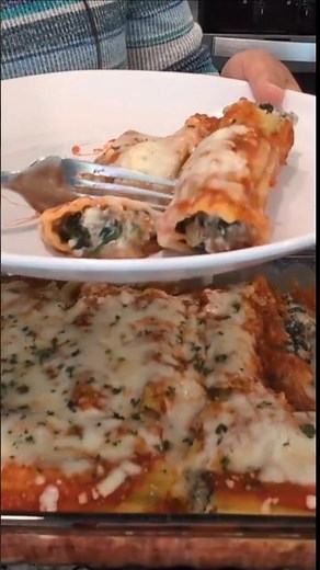 This easy beef stuffed manicotti is the ultimate simple Italian dinner.