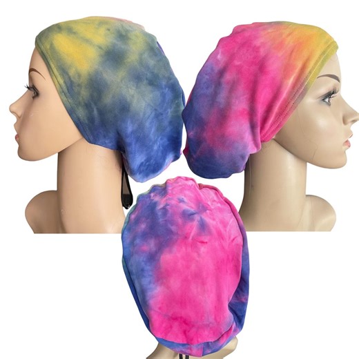 Tie Dye Colorful Scrub Cap: Adjustable Soft Stretchy Nurse Hat - Etsy