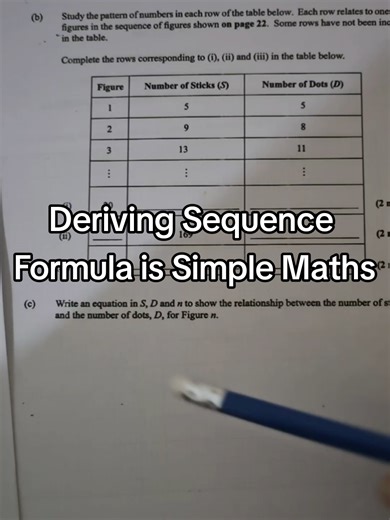 Showing Relationship Between Dots and Sticks in Each Figure for CSEC Maths 2025 Exam. #exampreparation #EducationalTikTok #tiktokjamaica #csecmaths #mathematics