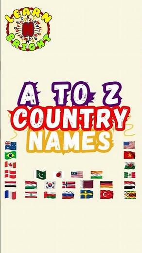 A to Z Country Names | Learn Alphabets with Countries | Fun & Educational ABC Countries for Kids |