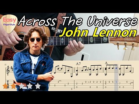 💗Across The Universe - John Lennon 💗Easy Fingerstyle Guitar Tutorial - TAB & Chords - Acoustic Cover