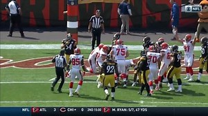 Cleveland Browns quarterback DeShone Kizer pushes through for first TD of his NFL career