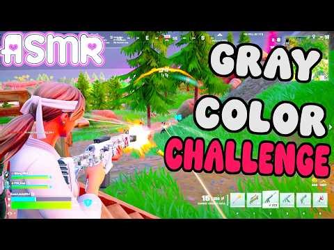 ASMR 🍀 Fortnite Gray Color Challenge! Relaxing Gum Chewing + Controller Sounds Whispering 🎧